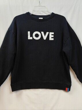 KULE The Raleigh LOVE Sweatshirt Women's Size Medium Navy White